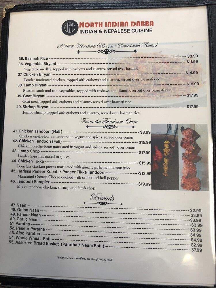 The North Indian Dabba - Hayward, CA menu_pic