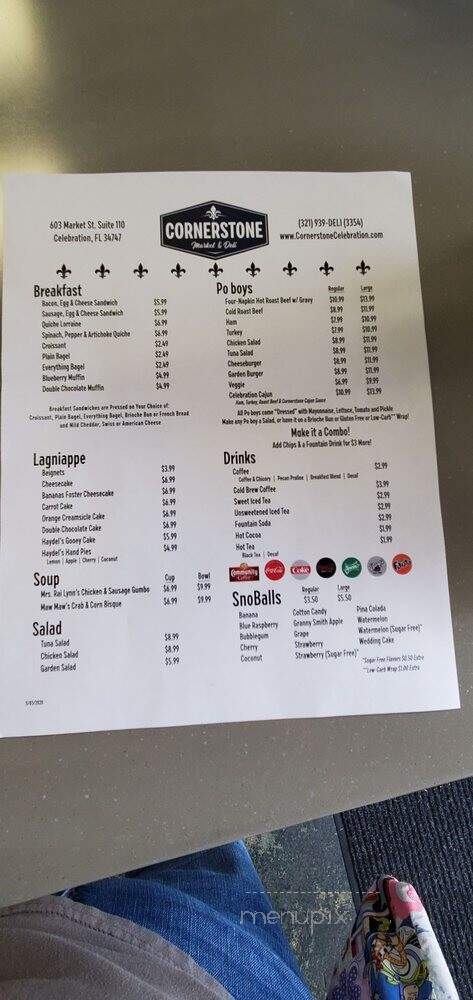 Cornerstone Market & Deli - Celebration, FL menu_pic