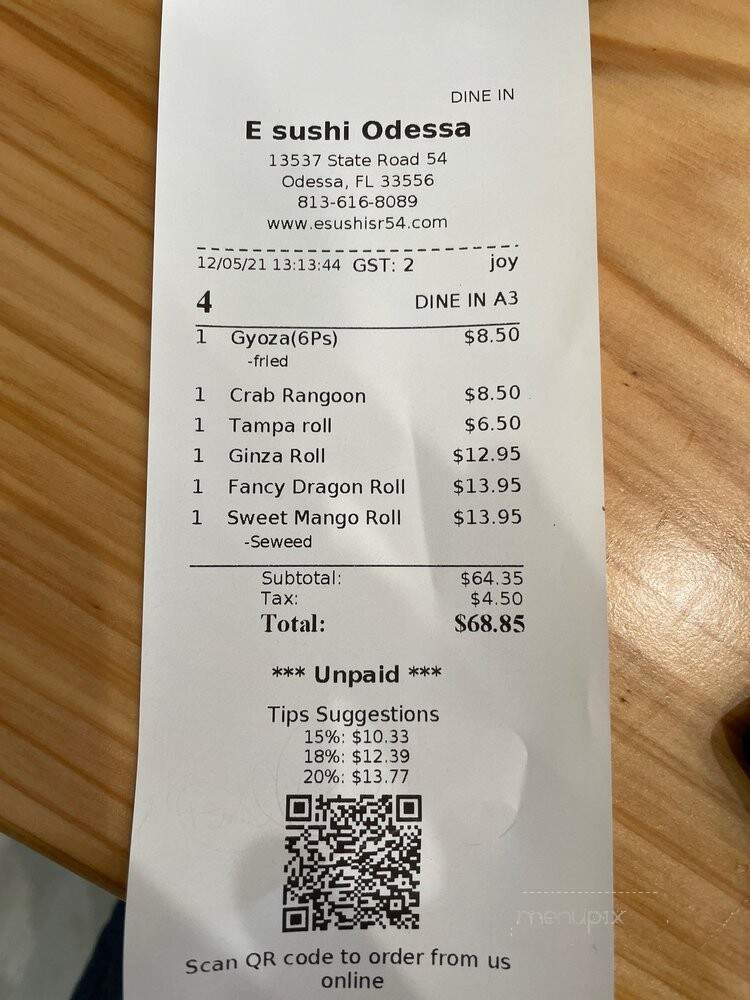 E Sushi Odessa - Odessa, FL menu_pic