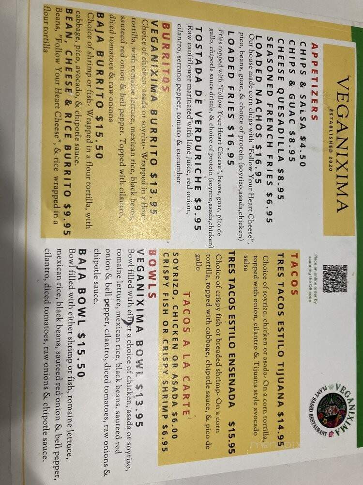 Veganixima - Orange, CA menu_pic