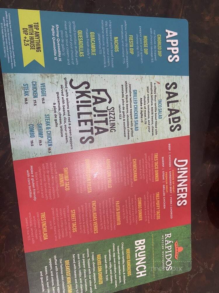 Rapido's Restaurant - Platte City, MO menu_pic