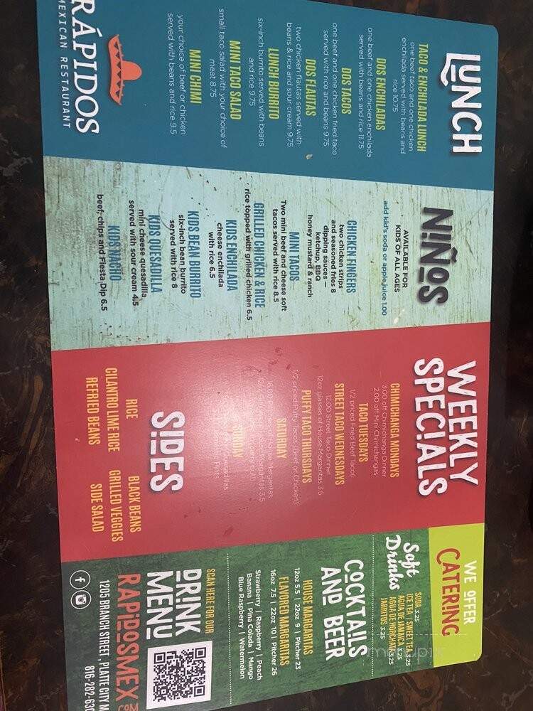 Rapido's Restaurant - Platte City, MO menu_pic