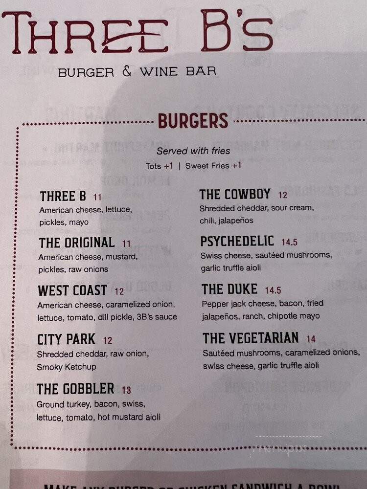 Three B's Burger & Wine Bar - Metairie, LA