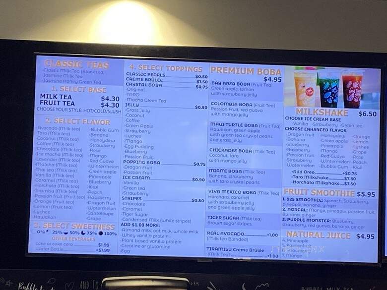 Modern Boba - Clayton, CA menu_pic