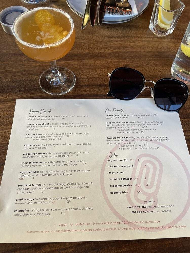 Keepers - Los Angeles, CA menu_pic