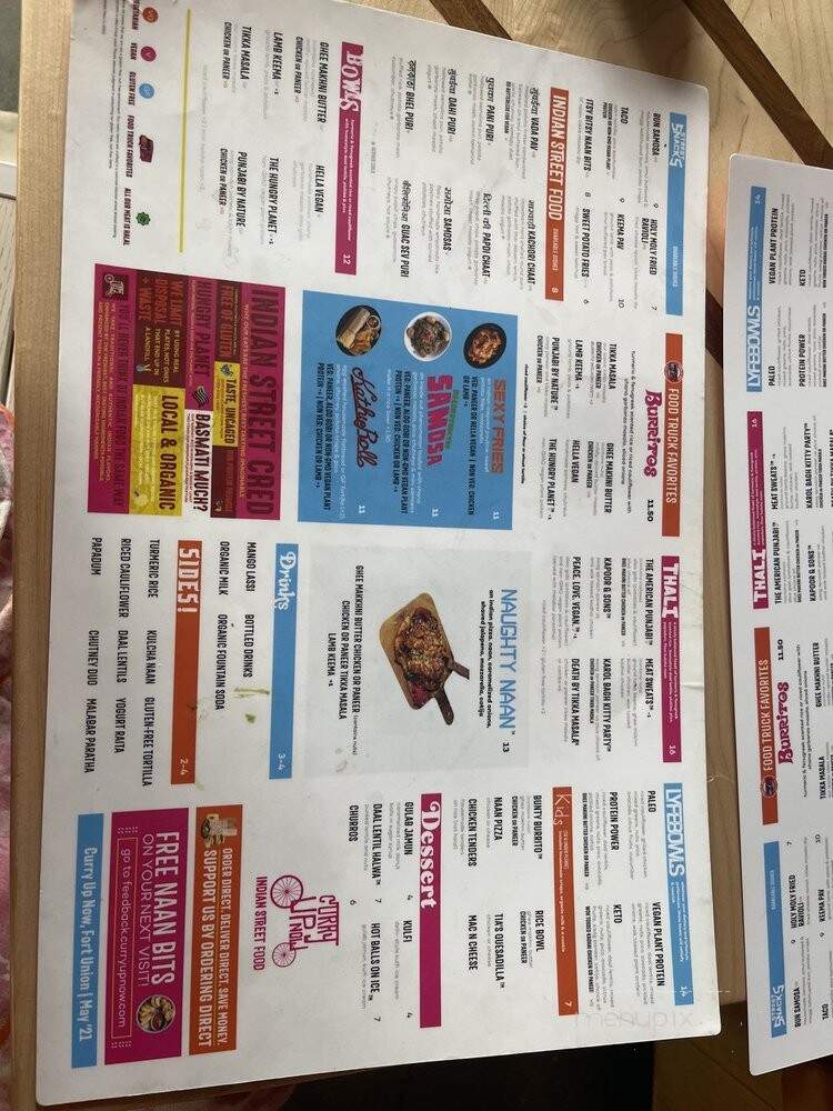 Curry Up Now - Salt Lake City, UT menu_pic