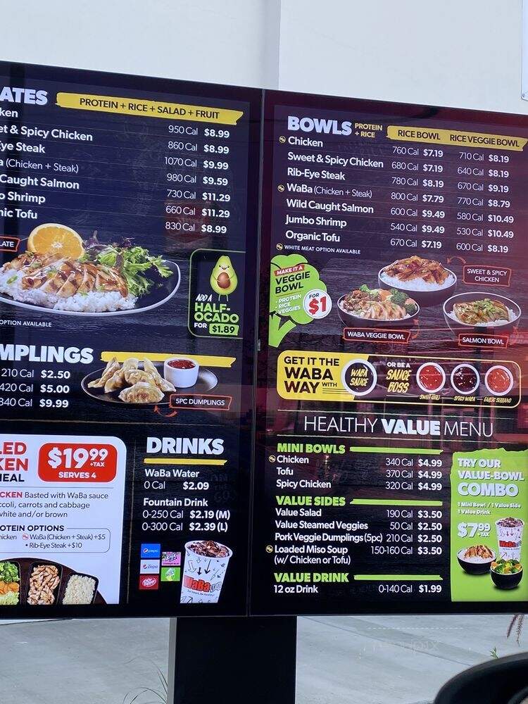 Waba Grill - Lancaster, CA menu_pic