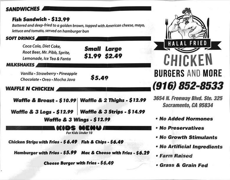 Halal Fried Chicken - Sacramento, CA menu_pic