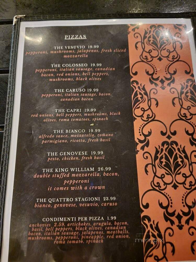Pizzeria Vesuvio - San Antonio, TX menu_pic