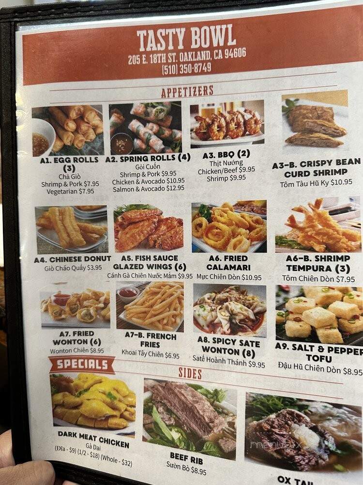 Tasty Bowl - Oakland, CA menu_pic