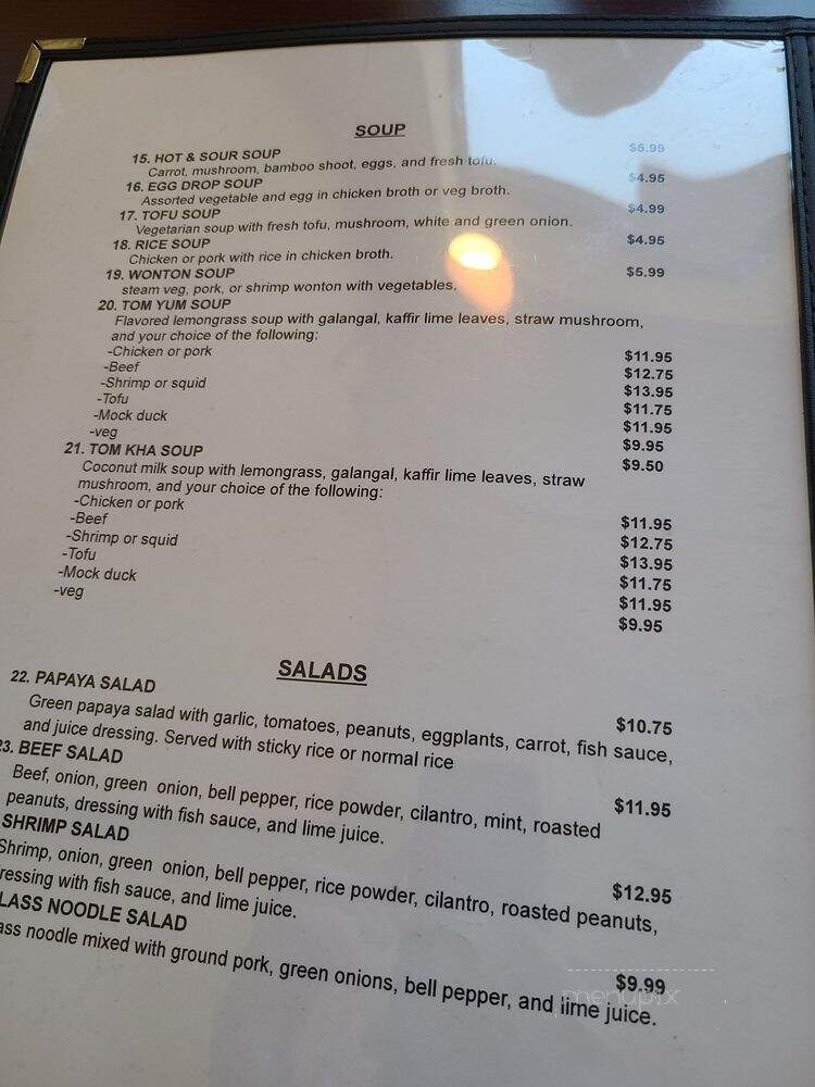 Lisu's Thai Taste - St Paul, MN menu_pic
