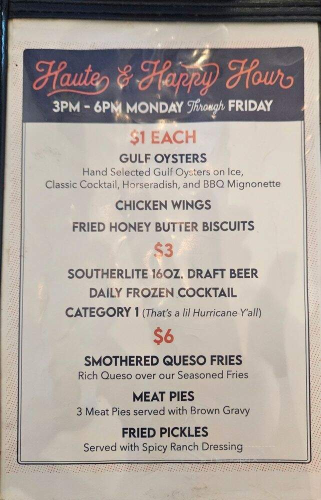 Southerleigh Haute South - San Antonio, TX menu_pic