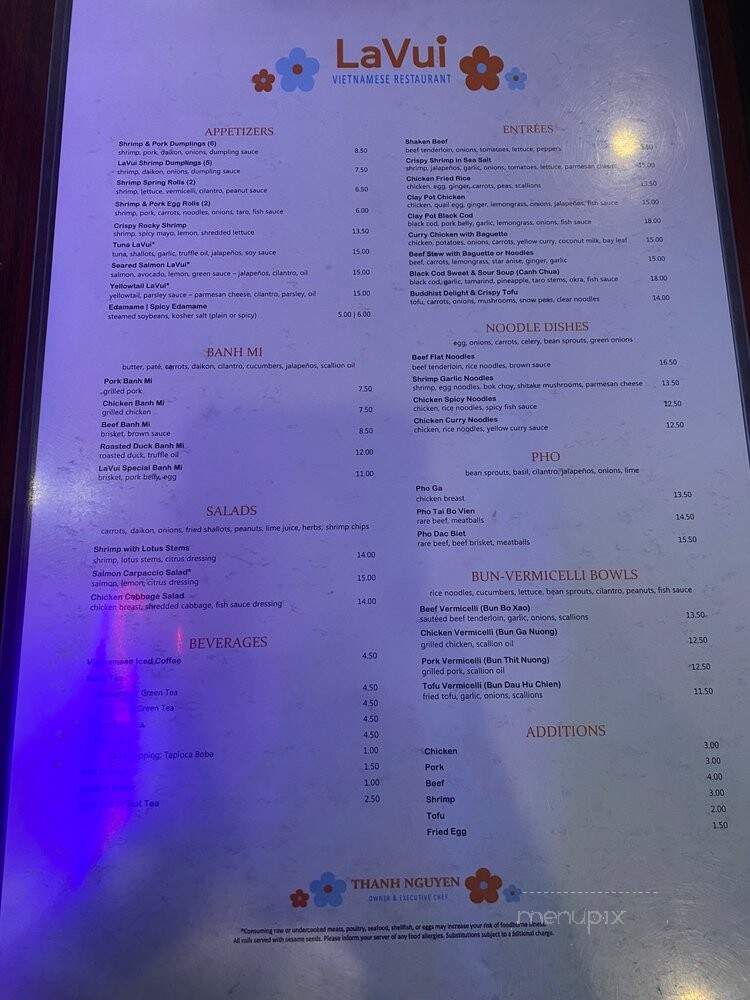 LaVui Vietnamese Restaurant - Dallas, TX menu_pic