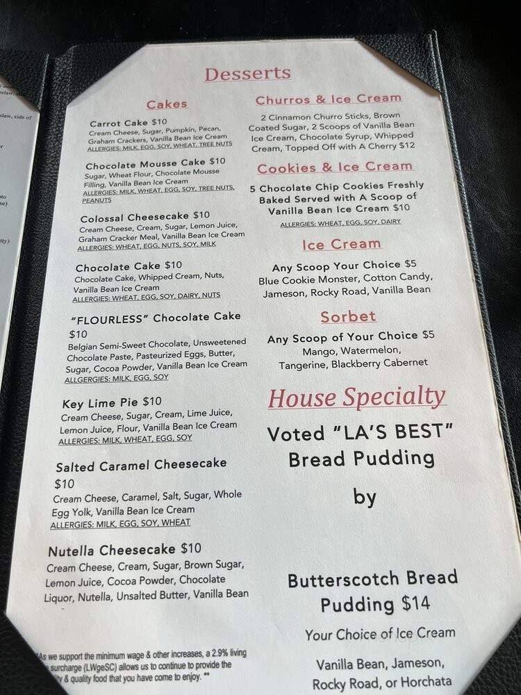 Morrison - Burbank, CA menu_pic