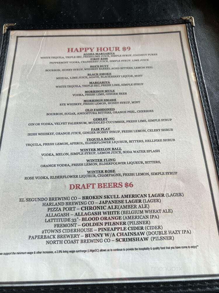 Morrison - Burbank, CA menu_pic