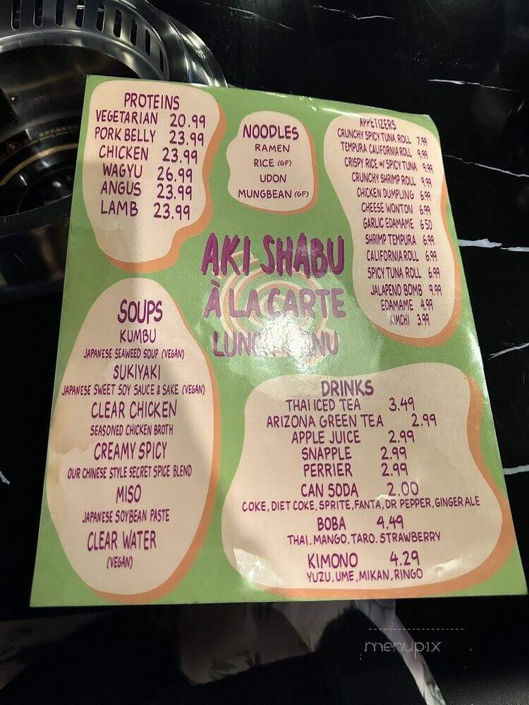 AKI Shabu - N Hollywood, CA menu_pic