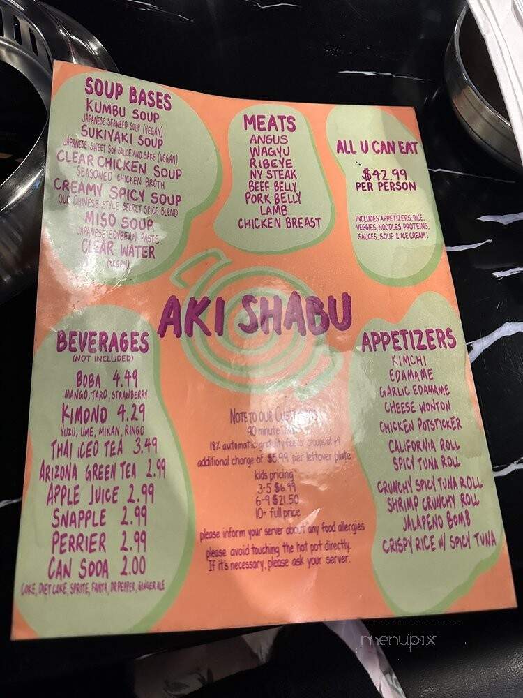 AKI Shabu - N Hollywood, CA menu_pic