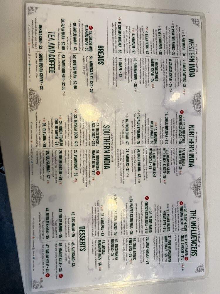 Tulsi Indian Eatery - Los Angeles, CA menu_pic