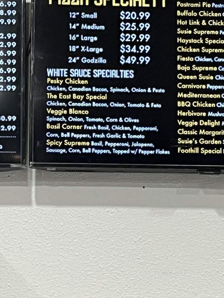 Susie Q's Pizza - Hayward, CA menu_pic