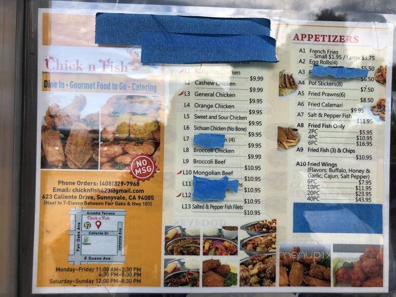 Chick n Fish - Sunnyvale, CA menu_pic