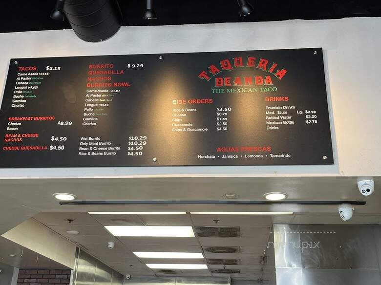 Taqueria De Anda - Brea, CA menu_pic