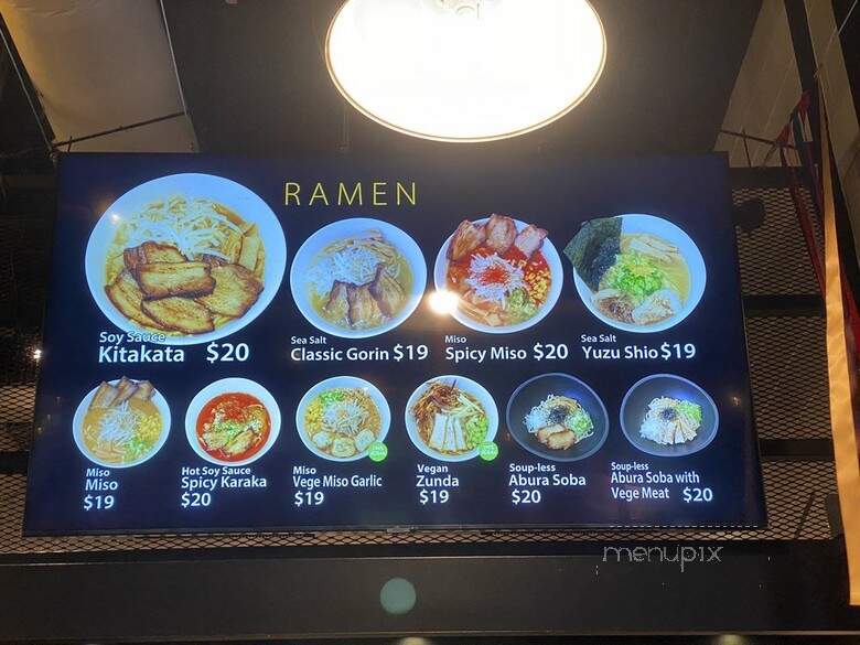 Gorin Ramen - New York, NY menu_pic