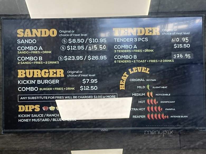 Kickin' Hot Chicken - Anaheim, CA menu_pic