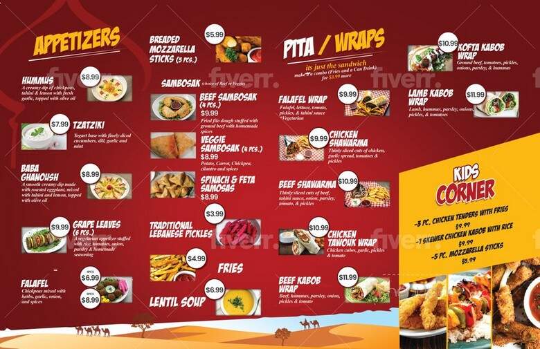 Alibaba Mediterranean Restaurant - Long Beach, CA menu_pic