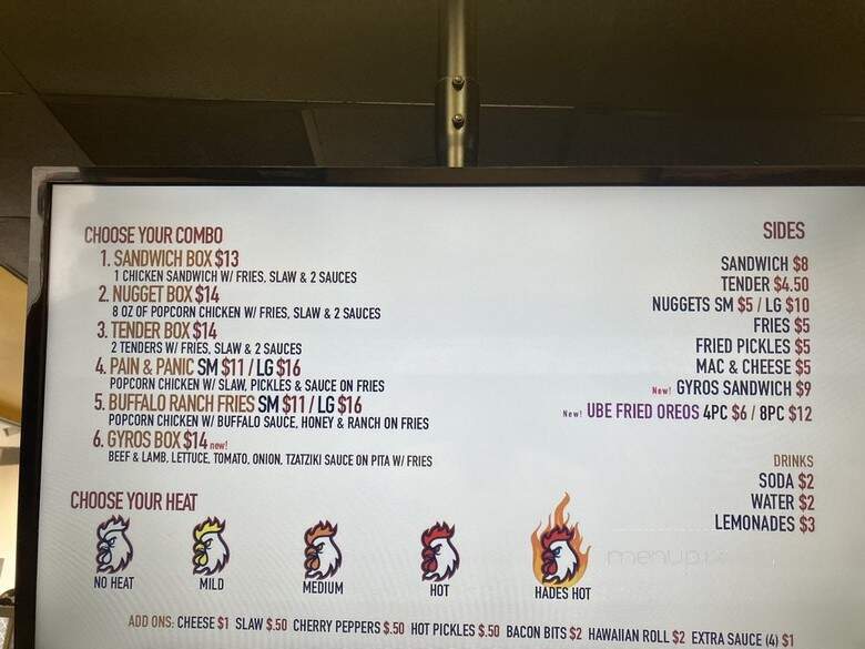 Hades Hot Chicken - Burbank, CA menu_pic