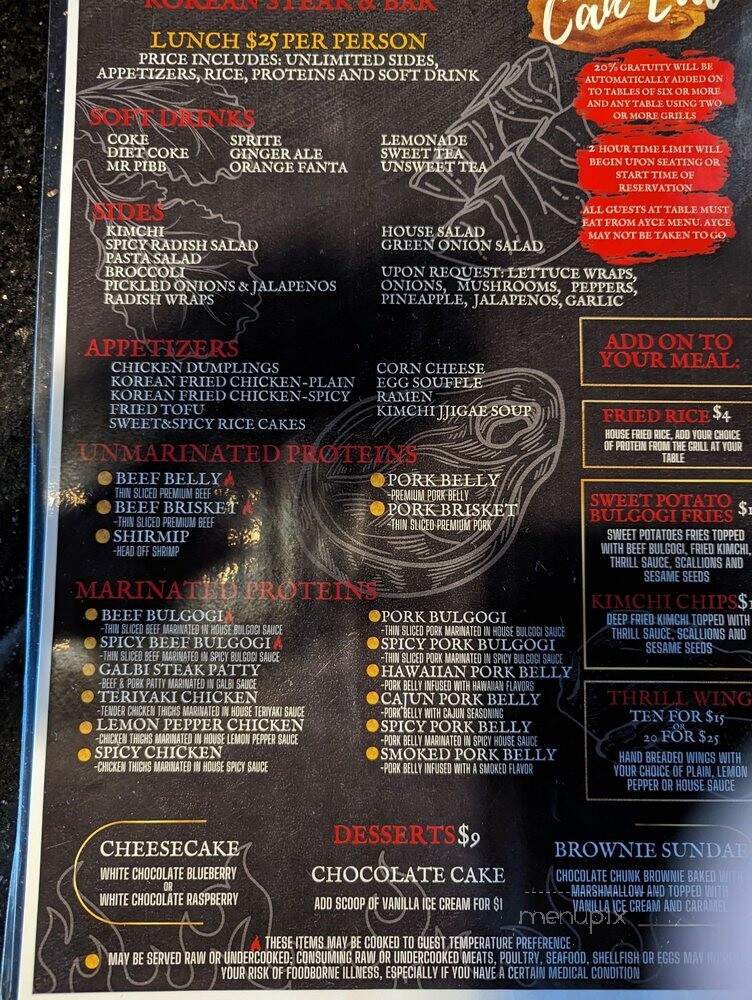 Thrill Korean Steak and Bar - Sandy Spring, GA menu_pic