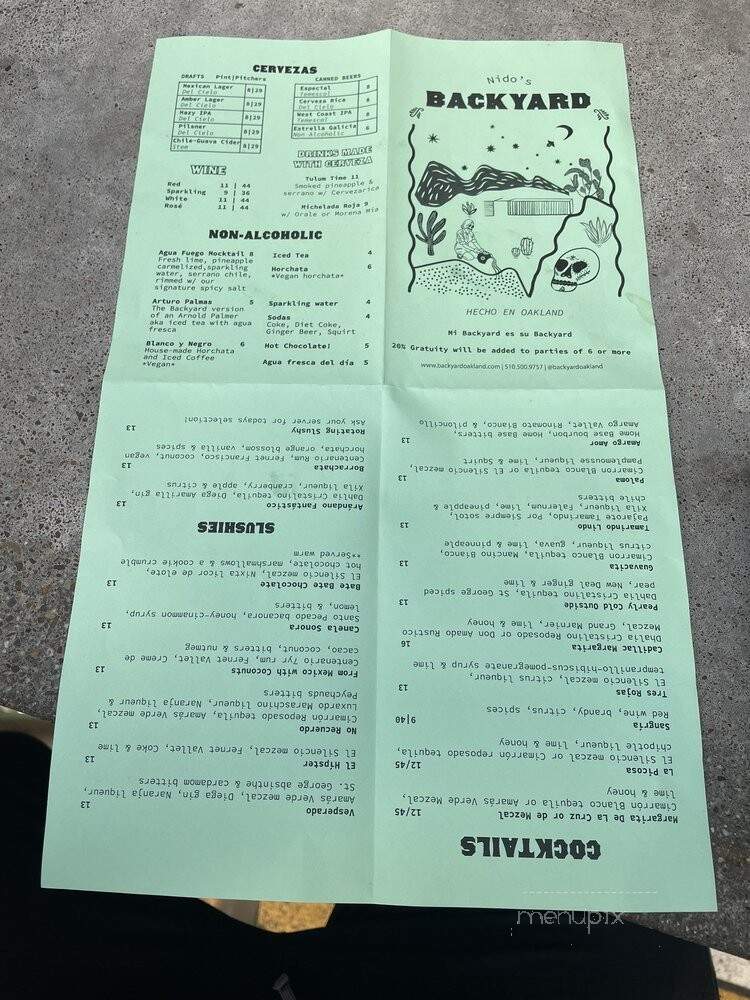 The BackYard - Oakland, CA menu_pic