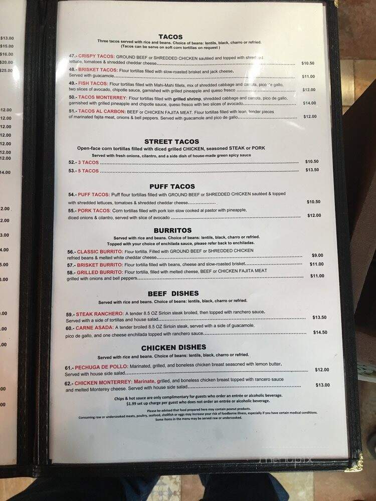 CasaMia Mexican Restaurant and Bar - Frisco, TX menu_pic