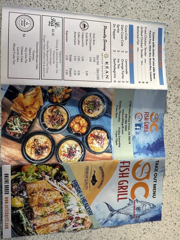 OC Fish Grill - Irvine, CA menu_pic