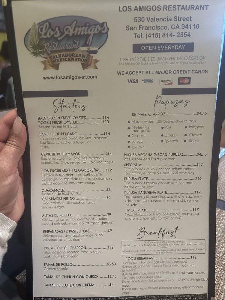 Los Amigos Restaurante - San Francisco, CA menu_pic