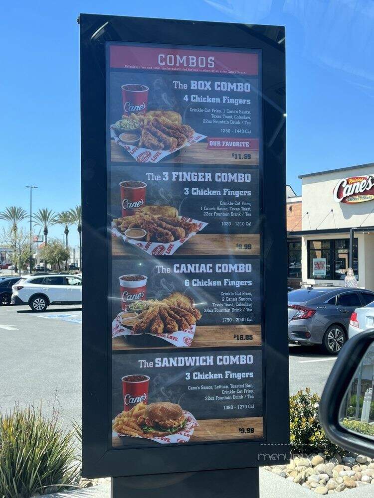 Raising Cane's Chicken Fingers - Baldwin Park, CA menu_pic