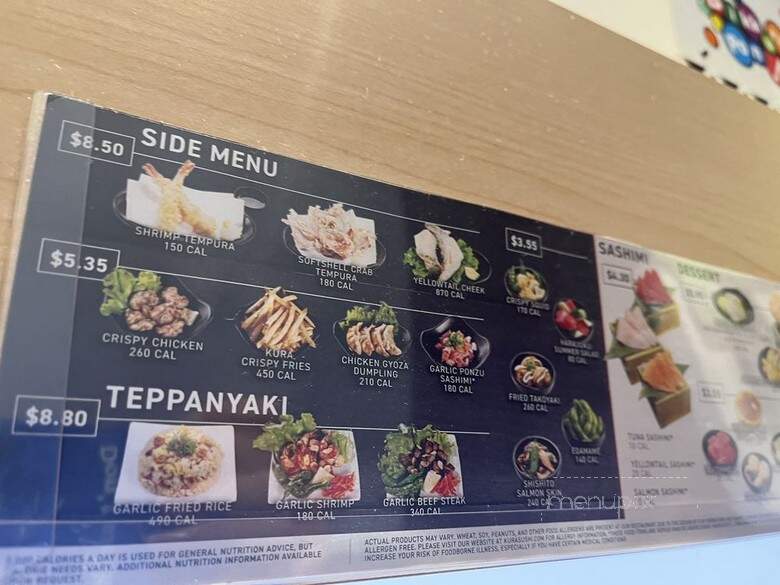Kura Revolving Sushi Bar - Washington, DC menu_pic