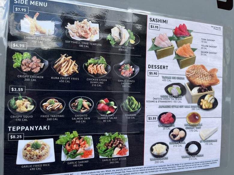 Kura Revolving Sushi Bar - Washington, DC menu_pic