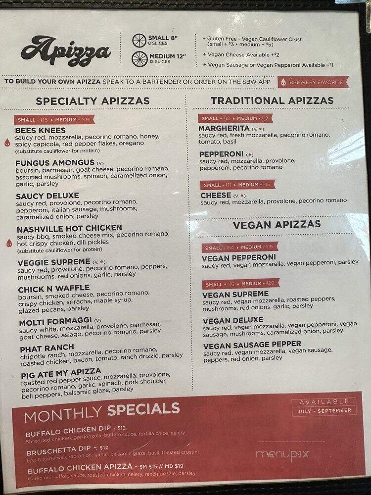Saucy Brew Works - Columbus, OH menu_pic