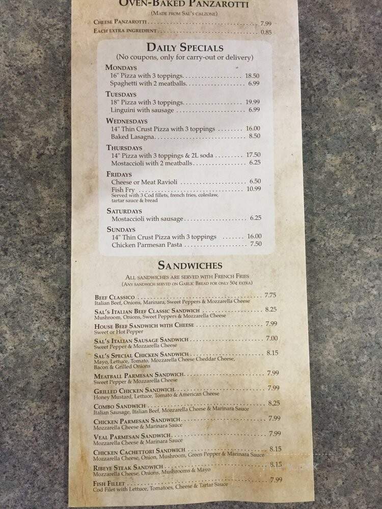 Noa's Pizza - Pewaukee, WI menu_pic