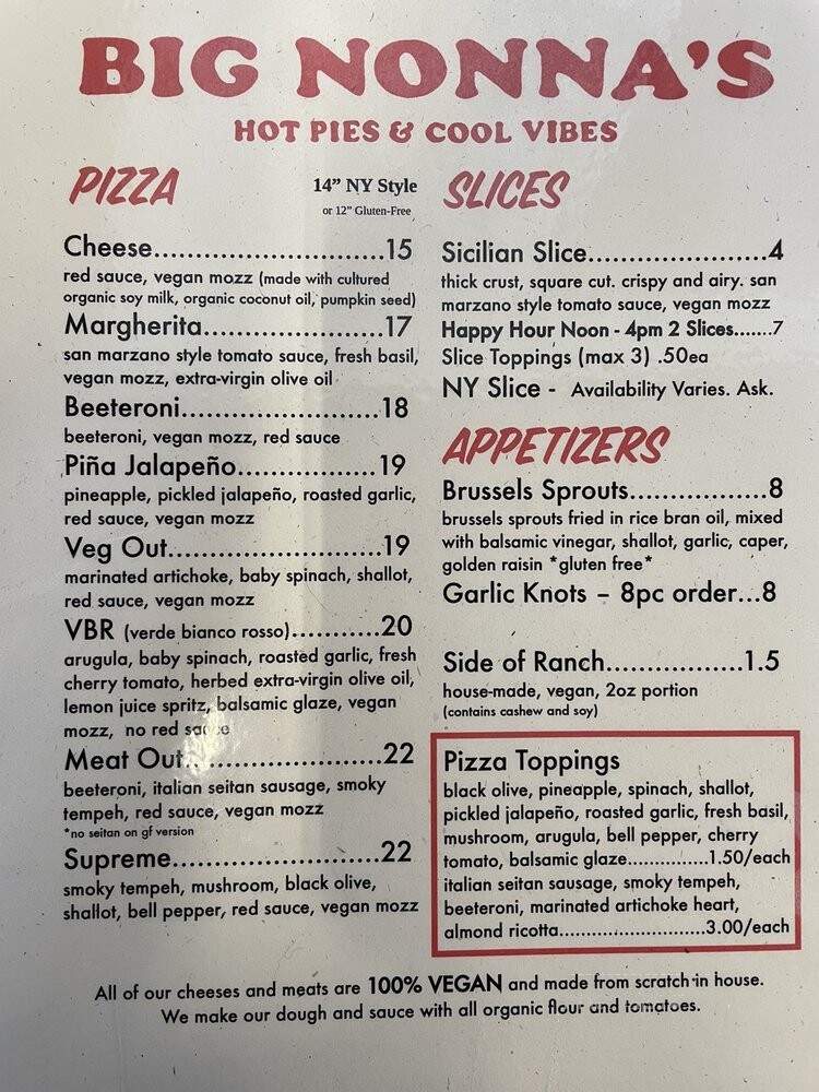 Big Nonna's - Austin, TX menu_pic