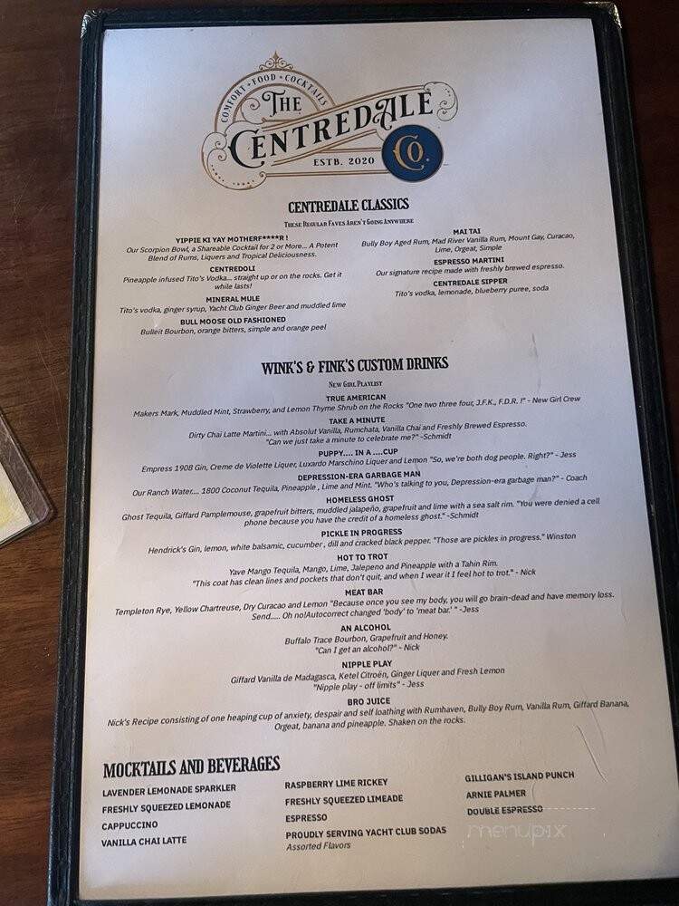 The Centerdale - North Providence, RI menu_pic