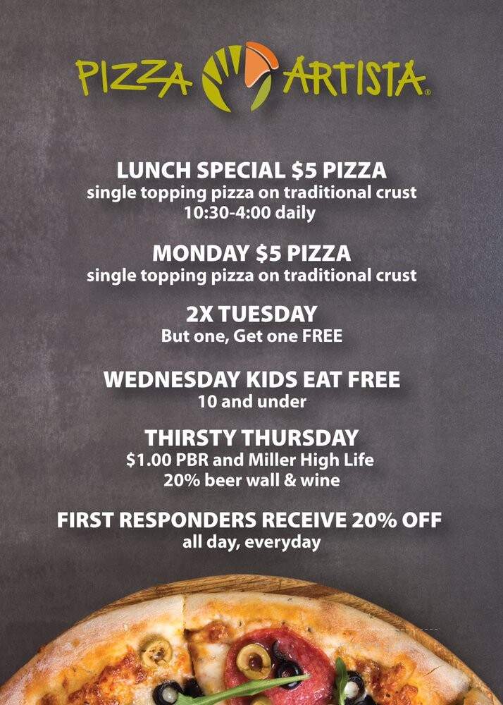 Pizza Artista - Greenville, SC menu_pic