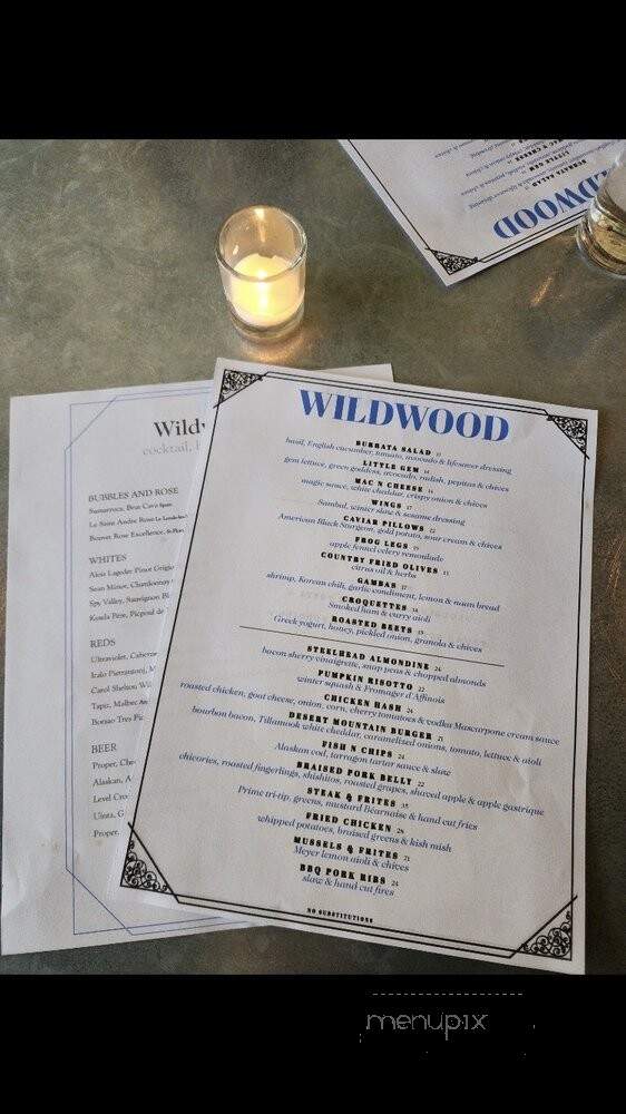 WildWood - Salt Lake City, UT menu_pic