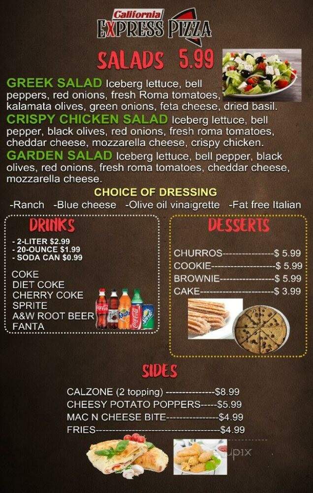 California Express Pizza - Sacramento, CA menu_pic