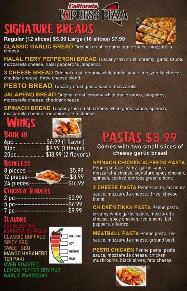 California Express Pizza - Sacramento, CA menu_pic
