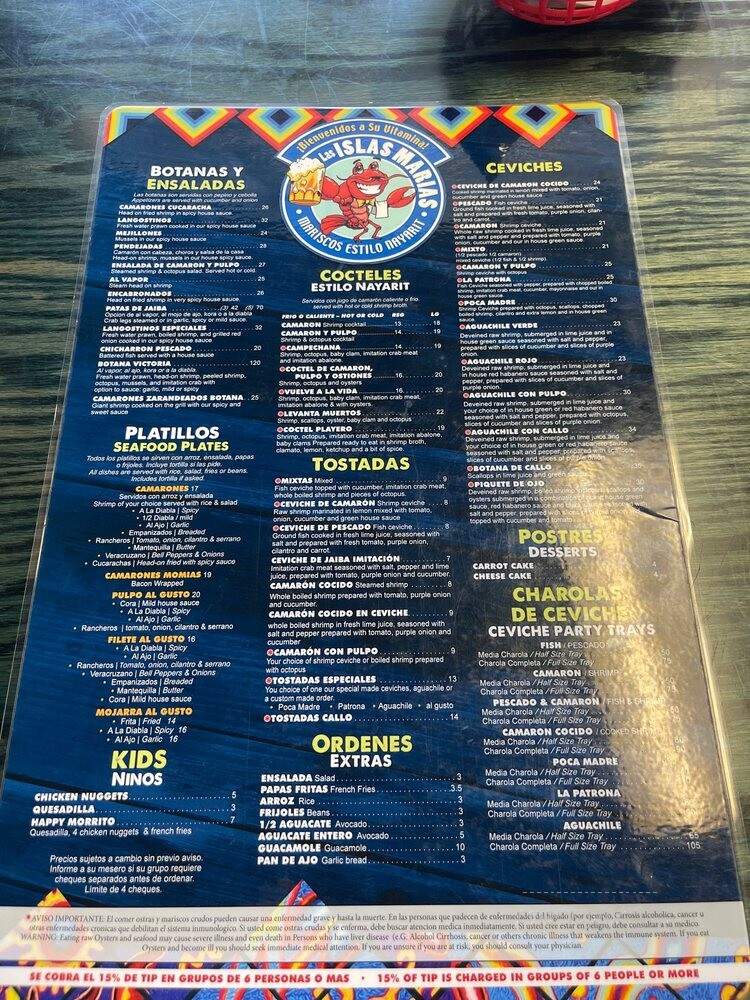 Las Islas Marias - Montebello, CA menu_pic