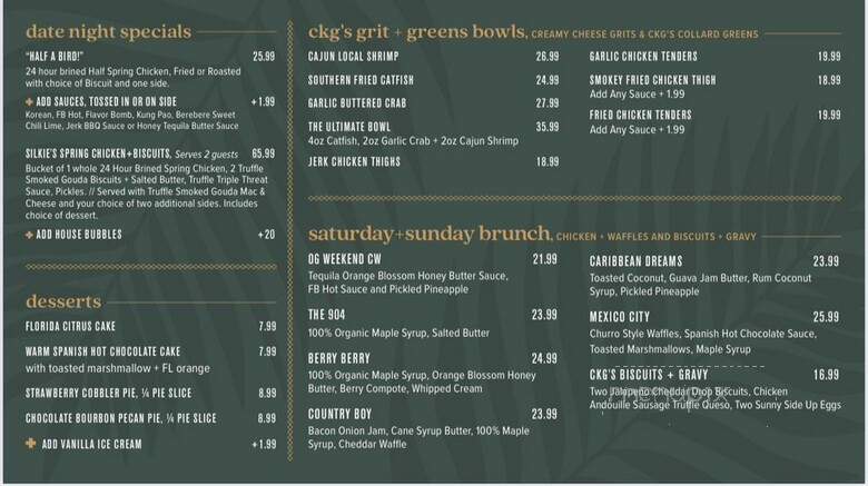 Silkie's Chicken and Champagne Bar - Jacksonville, FL menu_pic