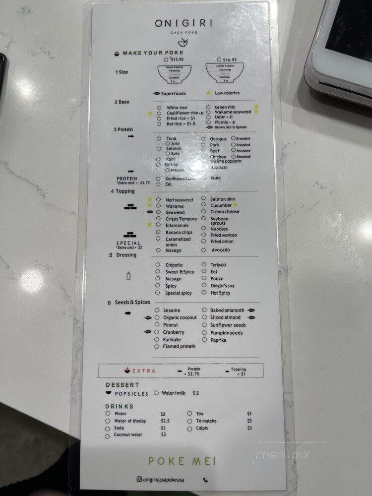 Onigiri Casa Poke - Miami, FL menu_pic