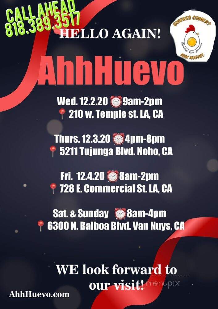AhhHuevo - Los Angeles, CA menu_pic