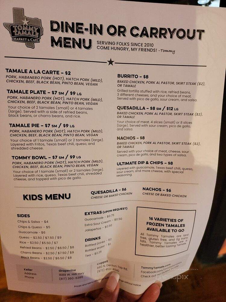 Tommy Tamale Keller - Keller, TX menu_pic